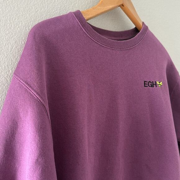 Zara Bright Purple Crewneck Bee Embroidered | Size 13-14 Girls Oversized - Picture 2 of 7